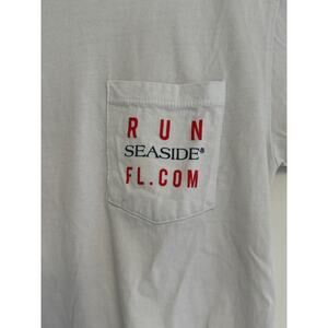 Run Seaside 5k & half marathon Seaside School T-shirt Tee Small race shirt white